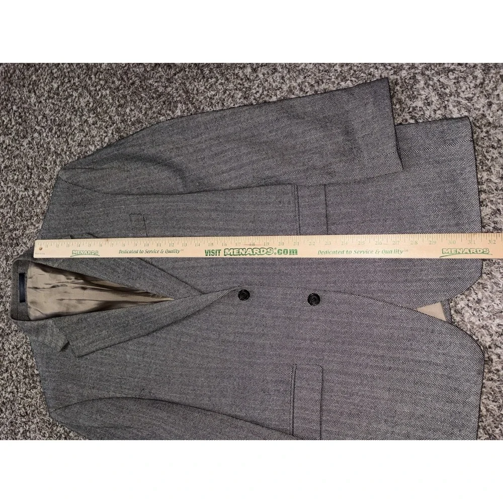 Vintage Lauren Ralph Lauren Blazer Wool‎ Suit Jacket  Herringbone Gray 42R Mens